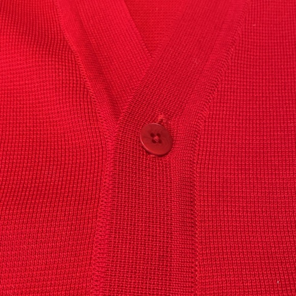 St Croix Made in USA Preppy Collegiate Button Cotton Blend Cardigan Red Sz XL - Picture 3 of 8